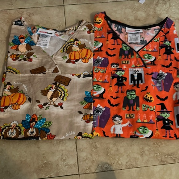 Scrubstar Other - Four Holiday Scrub Tops sizes XS/S